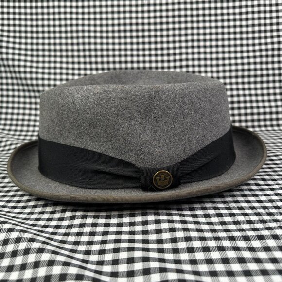 Goorin Bros Slick Carter Short Brim Porkpie Grey Wool Hat Men's XX-Large - Picture 1 of 4